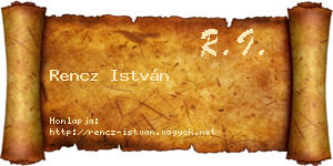 Rencz István névjegykártya